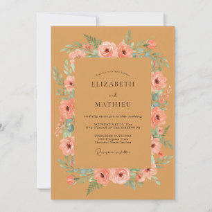 Convite Casamento Romance Terracota Bloom
