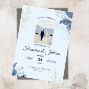 Convite Casamento Romântico à Beira-Mar