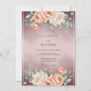 Convite Casamento Romântico Aluador Malva