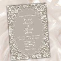 Casamento Romântico Bege Renda Marfim Elegante Vin