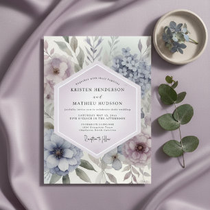 Convite Casamento Romântico Botânico de Lavanda