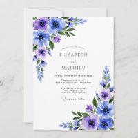 Casamento Romântico Botânico Violeta Azul