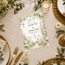 Convite Casamento Romântico com Arco no Jardim Encantado