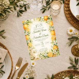 Convite Casamento Romântico com Citrinos