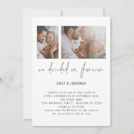 Convite Casamento Romântico com Código QR de Foto Moderno