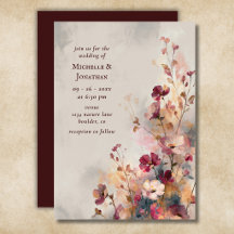 Casamento Romântico com Flor de Água Burgundy