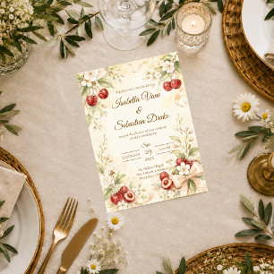 Convite Casamento Romântico com Flor de Cerejeira