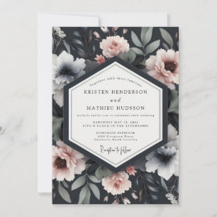 Convite Casamento Romântico com Flora Naval em Flor