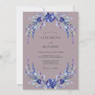 Convite Casamento Romântico com Flores de Lavanda