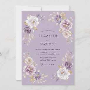 Convite Casamento Romântico com Flores de Lavanda