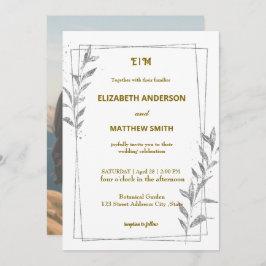 Convite casamento romântico com fotos da sobreposição casu