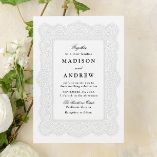 Convite Casamento Romântico com Renda Vintage