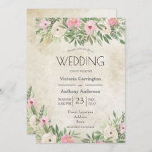 Casamento Romântico Cor Floral Rosa Elegante