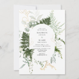 Convite Casamento Romântico da Floresta Verde