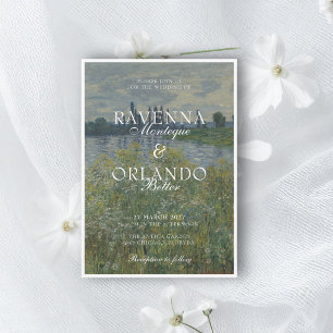 Convite Casamento Romântico da Herança de Arte Fina de Mon