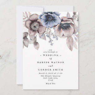 Convite Casamento Romântico de Aquarela Floral