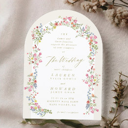 Convite casamento romântico de arca floral primavera
