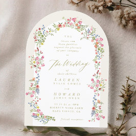 Convite casamento romântico de arca floral primavera