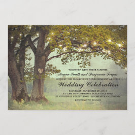 Convite Casamento Romântico de Árvore de Oak Rustic