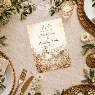 Convite Casamento Romântico de Cavalo Western