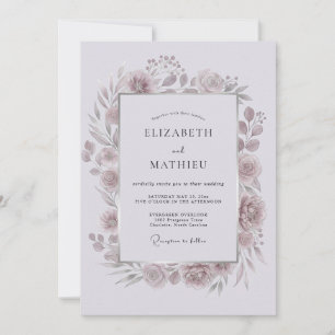 Convite Casamento Romântico de Flor de Louro Roxo