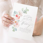 Convite Casamento Romântico de Flores Rosa Suaves de Verão<br><div class="desc">Convites para casamento de flores cor-de-água rosadas Elegante</div>
