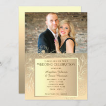 Casamento Romântico de Fotografias Gold Foil