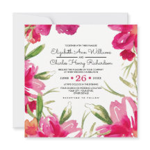 Casamento Romântico de Fúchsia Floral Black Stripe