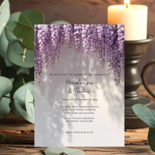 Convite Casamento Romântico de Glicínias