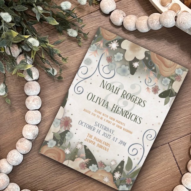 Convite Casamento Romântico de Inspirividade Moderna Elega (Criador carregado)