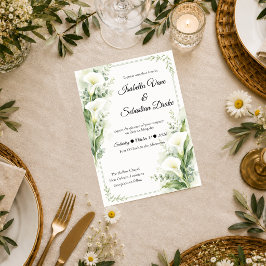Convite Casamento Romântico de Lírio de Calla da Primavera