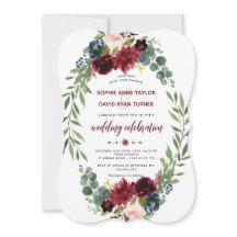 Casamento Romântico de Marinho Azul Floral Bloom