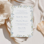 Convite Casamento Romântico de Molas Azuis Florais<br><div class="desc">Apresentando nosso convite de casamento elegante, embelezado com um incrível quadro floral azul e caligrafia clássica! Se você está procurando por um convite de casamento que exuda sofisticação, luxo e estilo, este é o convite perfeito para você. O convite apresenta um intricado design botânico azul, branco e verde, com rosas...</div>