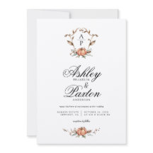 Casamento Romântico de Monograma de Abóbora de out