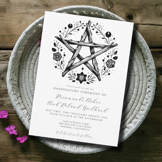 Convite Casamento Romântico de Pagan Wicca (Criador carregado)