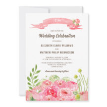 Casamento Romântico de Rosas de Aquarela