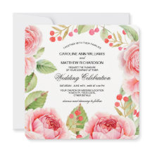 Casamento Romântico de Rosas de Aquarela