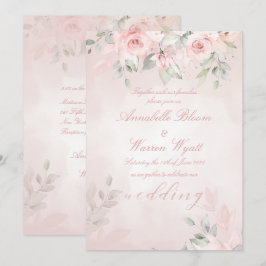 Convite Casamento Romântico de Rosas de Jardim Secreto Ros