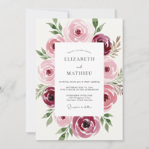 Convite Casamento Romântico Delicado Marrom