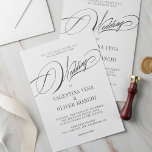 Convite Casamento romântico e elegante da caligrafia<br><div class="desc">Este Convite Romântico e Elegante para Casamento de Caligrafia é a combinação perfeita de elegância e estilo moderno minimalista. Apresentando um belo design de caligrafia e um código QR para fácil acesso ao site do casamento, este convite certamente impressionará. A fonte do script adiciona um toque de sofisticação enquanto o...</div>