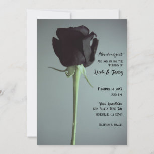 Convite Casamento Romântico Elegante Cinza Sombrio Solteir