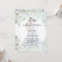 Convite Casamento Romântico em Aquarela