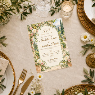 Convite Casamento Romântico em Jardim Italiano