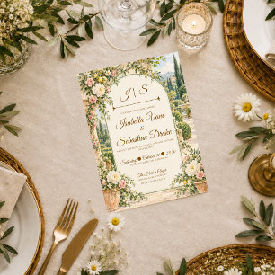 Convite Casamento Romântico em Jardim Italiano