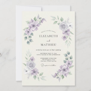 Convite Casamento Romântico Flor de Lilás