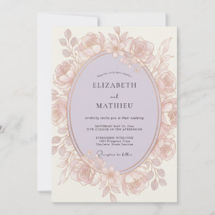 Convite Casamento Romântico Flor de Rosa