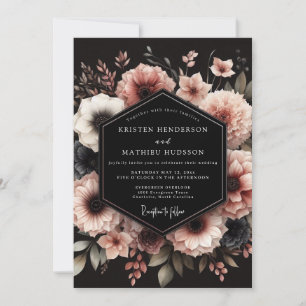 Convite Casamento Romântico Flor de Rosa Empoeirada