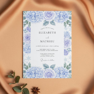 Convite Casamento Romântico Floral com Aquarela Lavanda