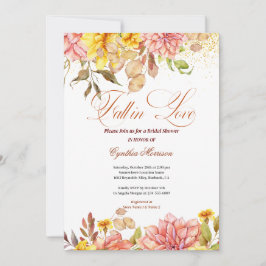 Convite Casamento Romântico Floral de Outono