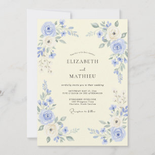 Convite Casamento Romântico Floral Vinca